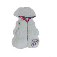 White Fluffy Kids' Hooded Vest