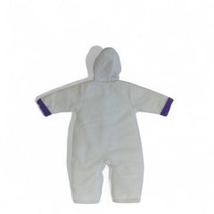 Cozy White Fluffy Baby Romper with Hood