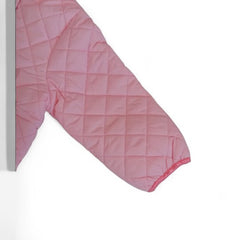 Pink Quilted Kids' Jacket with Bunny Appliqué