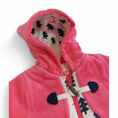 Cozy Pink Baby Romper with Fox & Tree Print