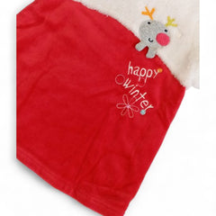 Happy Winter Red & White Striped Kids' Tunic Dress