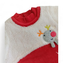 Happy Winter Red & White Striped Kids' Tunic Dress