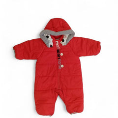 Cozy & Warm Red Padded Baby Snowsuit