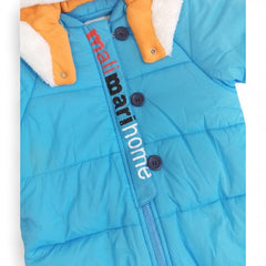 Cozy Padded Blue Baby Snowsuit with Hood