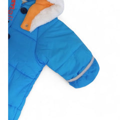 Cozy Padded Blue Baby Snowsuit with Hood