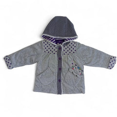 Little Darling Grey Polka Dot Hooded Baby Jacket