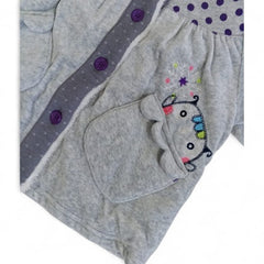 Little Darling Grey Polka Dot Hooded Baby Jacket