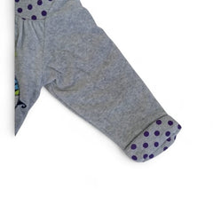 Little Darling Grey Polka Dot Hooded Baby Jacket