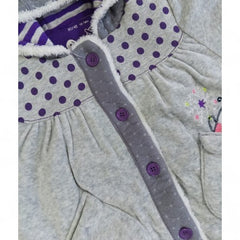 Little Darling Grey Polka Dot Hooded Baby Jacket