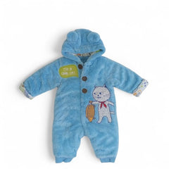 Cute Cat & Fish Fleece Romper