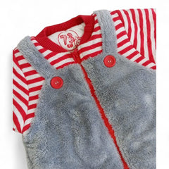 Striped Shirt & Fuzzy Romper