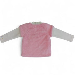 Cozy Pink Bunny Layered-Look Baby Top