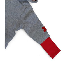 Grey & Red Flower Baby Hoodie