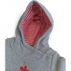 Grey & Red Flower Baby Hoodie