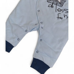 Little Explorer Long-Sleeve Baby Romper with Robot Graphic