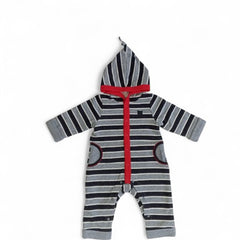 Cozy Full-Zip Baby Romper with Pockets