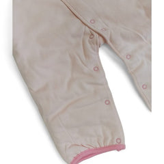 Cozy Long-Sleeve Baby Jumpsuit with Pink Mouse Character