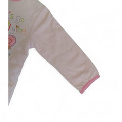 Cozy Long-Sleeve Baby Jumpsuit with Pink Mouse Character
