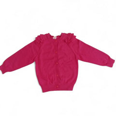 Adorable Ruffled Pink Cardigan for Baby Girls