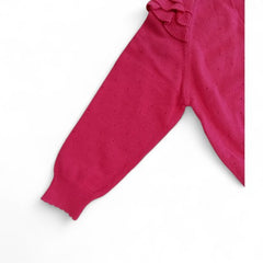 Adorable Ruffled Pink Cardigan for Baby Girls