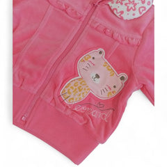 Cozy Pink Velour Kids' Jacket