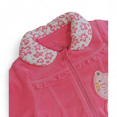 Cozy Pink Velour Kids' Jacket