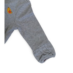 Cozy Grey Baby Cardigan with Red Buttons & Steiff Bear Logo