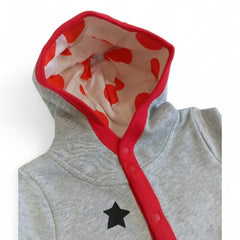 Cozy Hooded Baby Romper with Rocking Horse Design