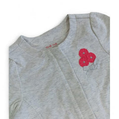 Soft Heather Grey Hooded Baby Cardigan