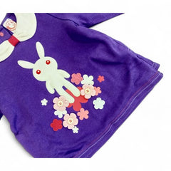 Purple Bunny & Flowers Long-Sleeve Shirt