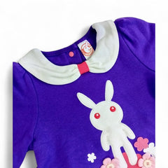 Purple Bunny & Flowers Long-Sleeve Shirt