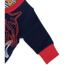 Kids' Navy & Red Cardigan with Shark Appliqué