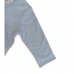 Light Blue V-Neck Baby Cardigan with Elephant Graphic