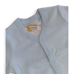 Light Blue V-Neck Baby Cardigan with Elephant Graphic