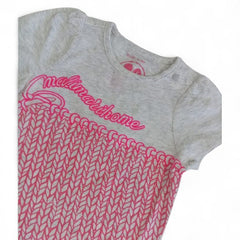 Cozy Baby Romper with Knit-Print Panel