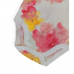 Floral Ruffle-Sleeve Baby Bodysuit