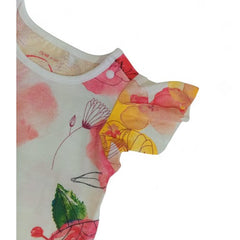 Floral Ruffle-Sleeve Baby Bodysuit