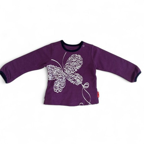 Charming Butterfly Print Long-Sleeve T-Shirt - Purple