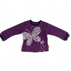 Charming Butterfly Print Long-Sleeve T-Shirt - Purple