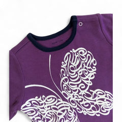 Charming Butterfly Print Long-Sleeve T-Shirt - Purple