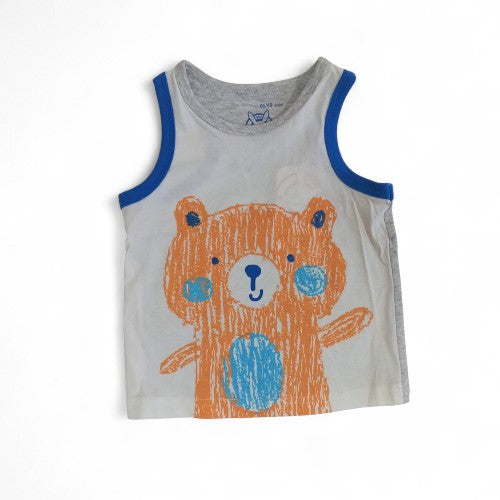 2pc Playful Crayon Bear Baby Tank Top
