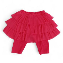 Fuchsia Ruffle Tutu Skirted Leggings with Bunny Detail