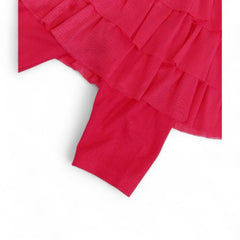Fuchsia Ruffle Tutu Skirted Leggings with Bunny Detail