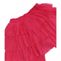 Fuchsia Ruffle Tutu Skirted Leggings with Bunny Detail