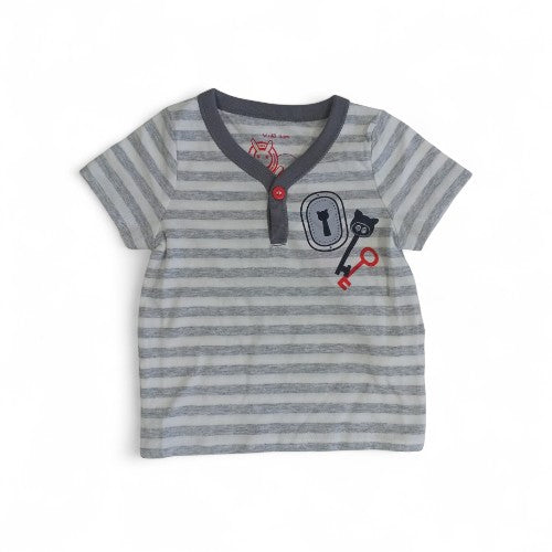 Cute & Comfy Striped Keyhole T-Shirt