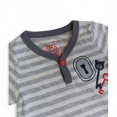 Cute & Comfy Striped Keyhole T-Shirt