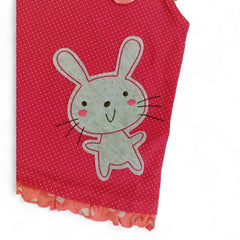 Polka Dot Bunny Dress with Ruffle Sleeves & Bow for Baby Girls