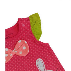 Polka Dot Bunny Dress with Ruffle Sleeves & Bow for Baby Girls