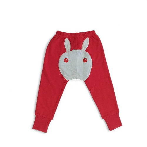 Adorable Red Bunny Harem Pants for Kids