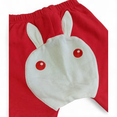 Adorable Red Bunny Harem Pants for Kids